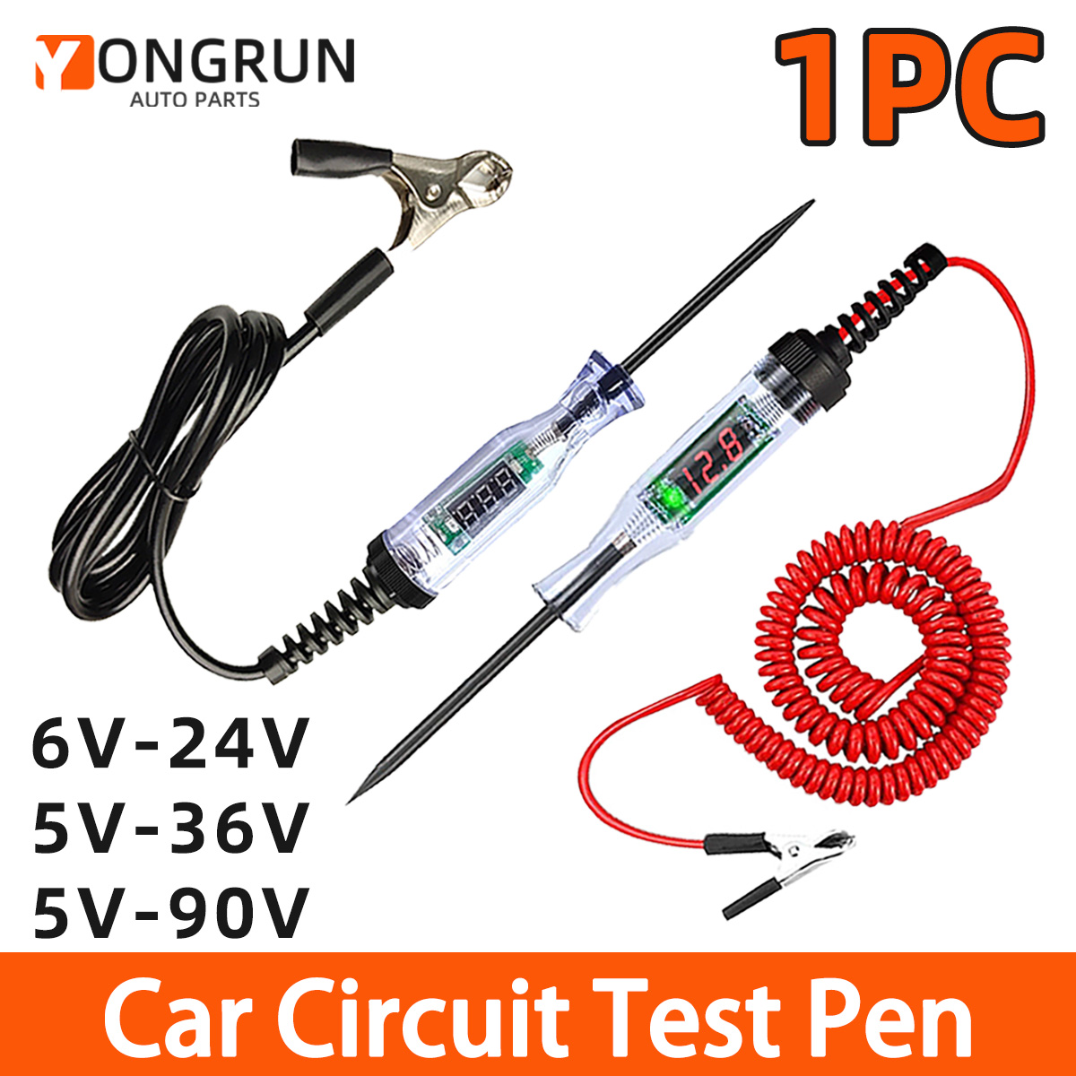 Car Diagnostic Tool - YONGRUN 1PC Auto Spanningscircuittester Digitale LED