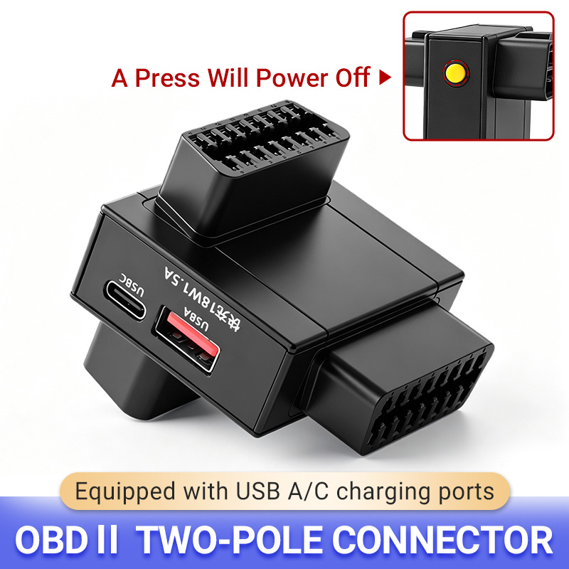 Car Diagnostic Tool - OBD2-splitteradapter, 1 naar 2, met 18W