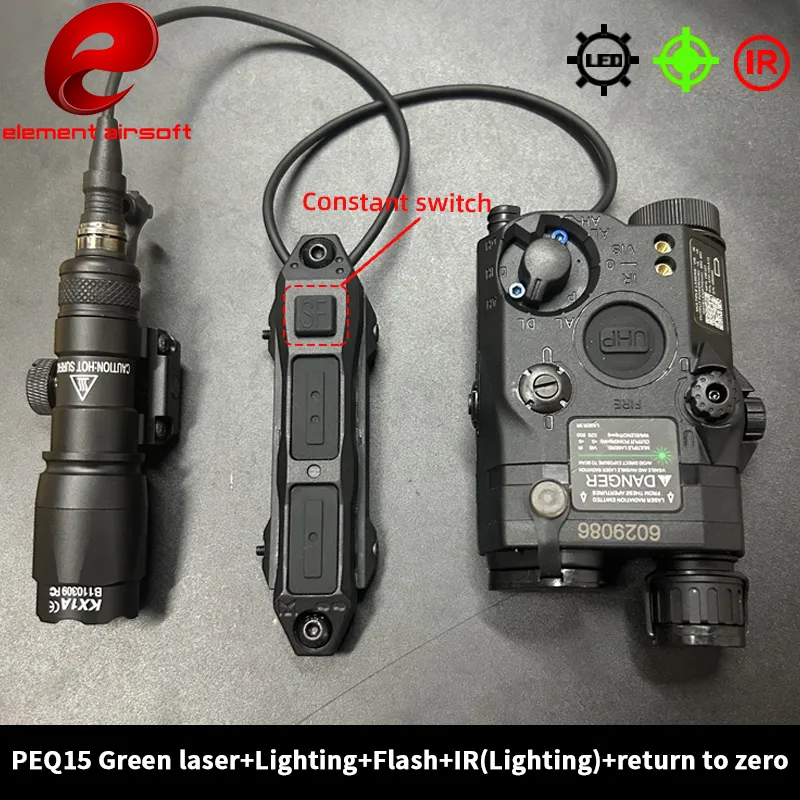 Timing Light Gun - Element PEQ15 Batterijset M600C Zaklamp Rood/Groene