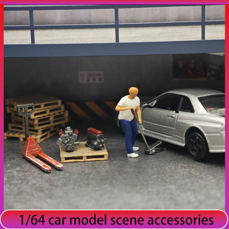 1:64 automodel reparatiewerkpl - Car Jack recensie en prijs